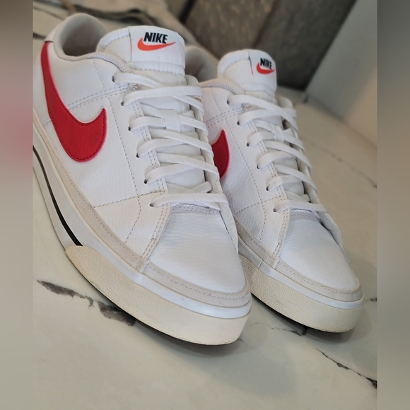 Nike Court Legacy Low "white/university red" Gently Worn, Great Cond. Wmns 7 - Picture 7 of 10